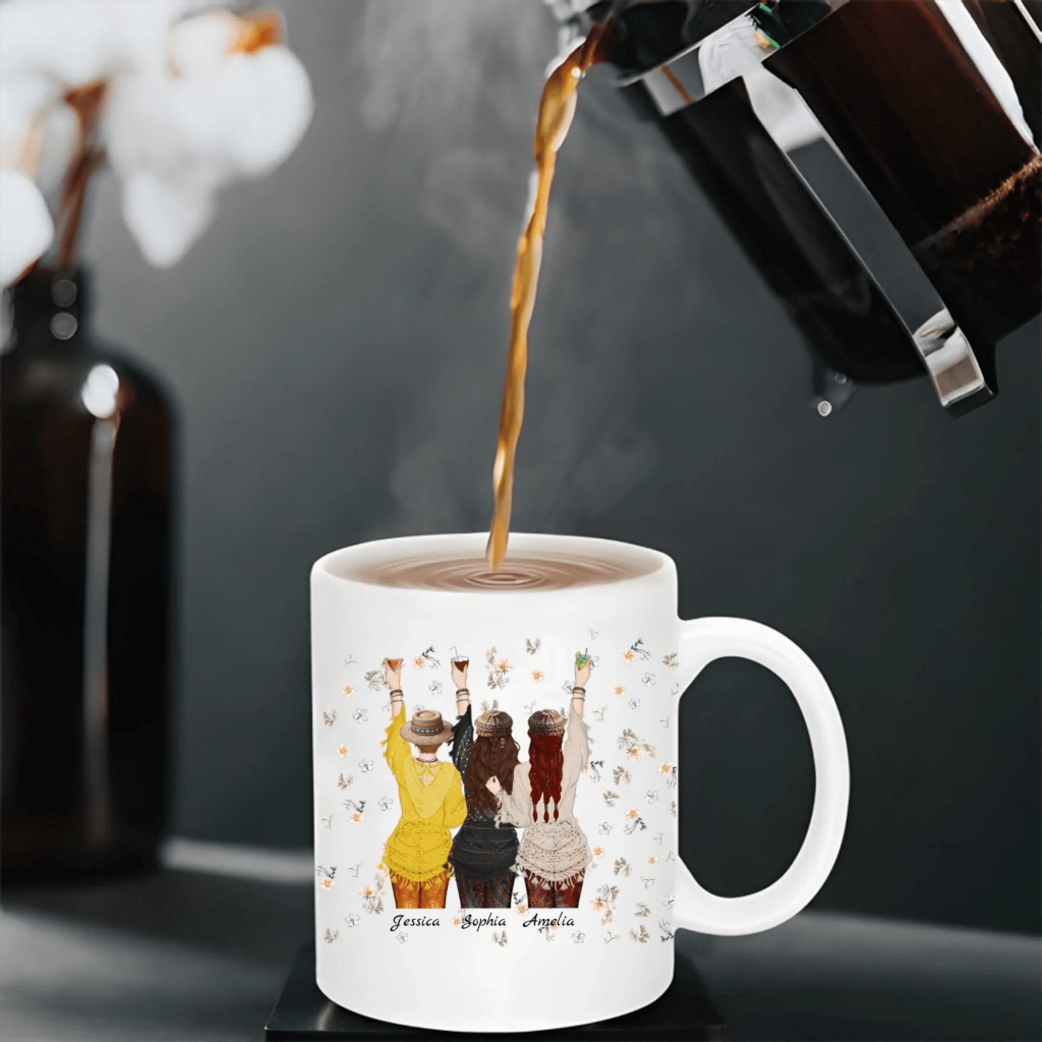 white mug personalized design ceramic