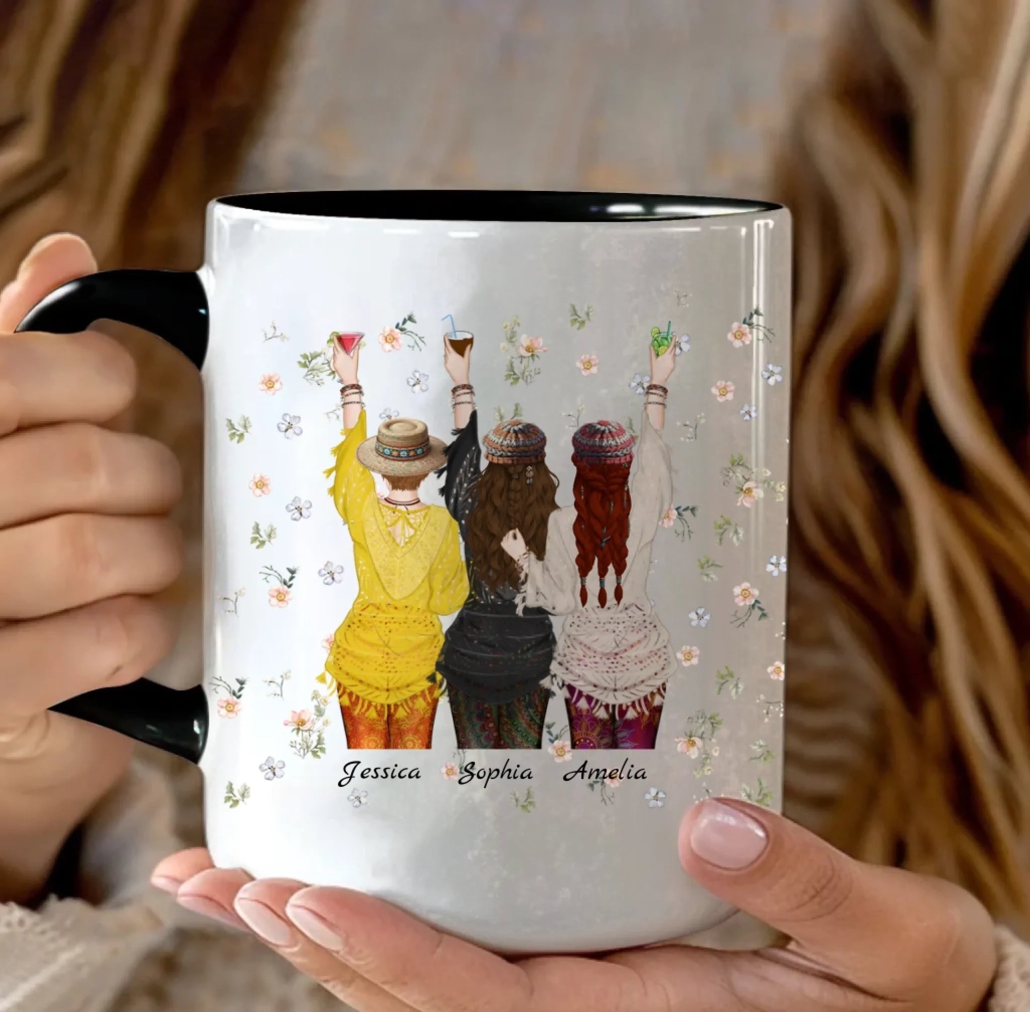 black mug personalized design ceramic