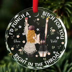 Punch Bitch Hippie Version - Personalized Custom Glass Ornament 721890 - DiyGiftly