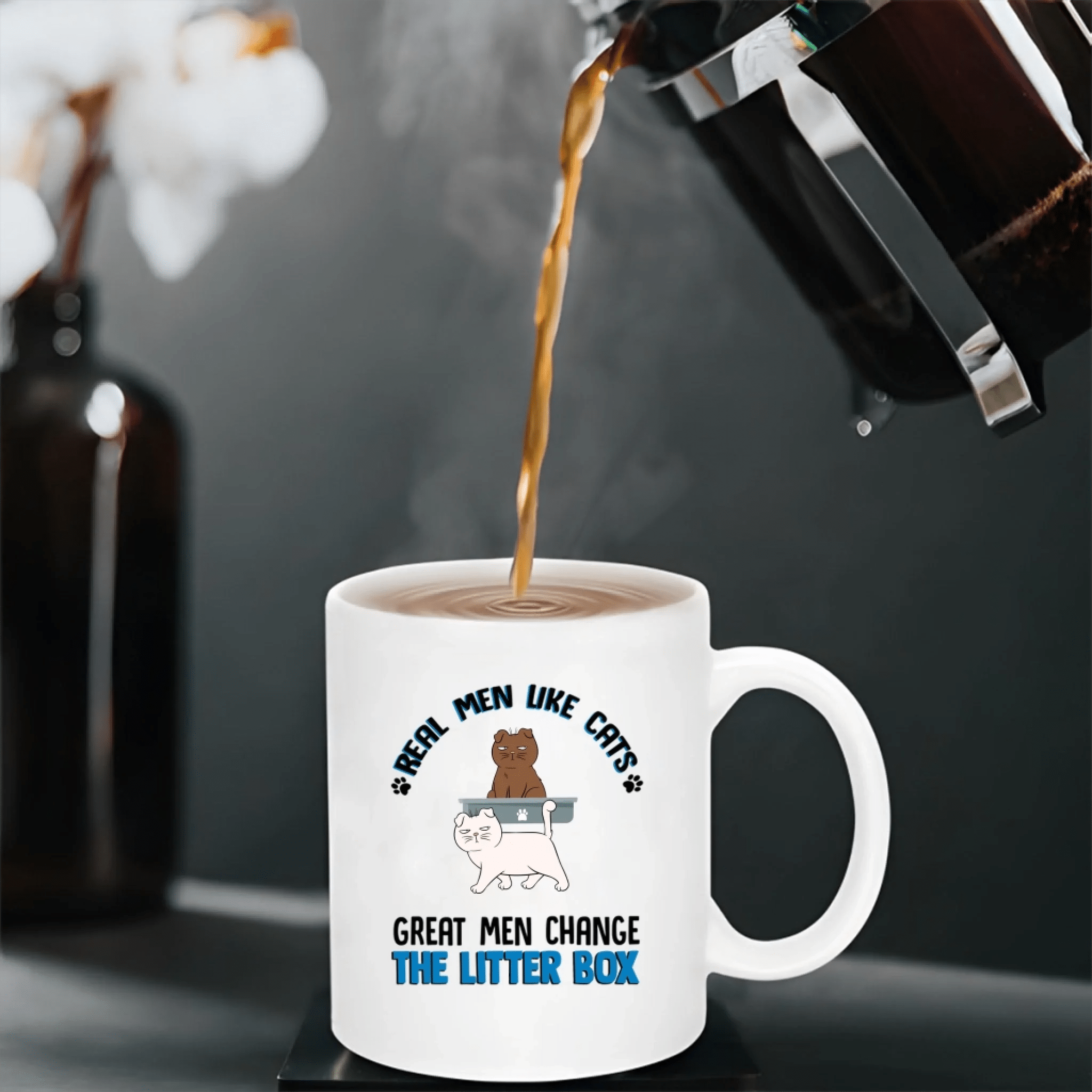 Real Men Like Cats Great Men Change The Litter Box - Personalized Mug 688165 - DiyGiftly