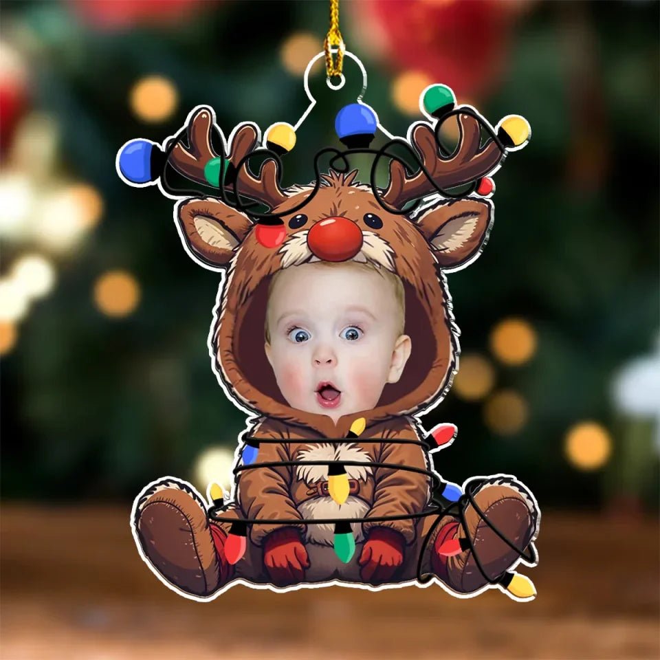 Reindeer Baby Christmas - Personalized Custom Acrylic Ornament 692329 - DiyGiftly