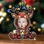 Reindeer Baby Christmas - Personalized Custom Acrylic Ornament 692329 - DiyGiftly