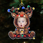 Reindeer Baby Christmas - Personalized Custom Acrylic Ornament 692329 - DiyGiftly