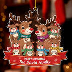 Reindeer Family - Personalized Custom Acrylic Ornament 721060 - DiyGiftly