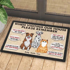 Remember When Visiting Our House - Personalized Decorative Mat, Doormat 688459 - DiyGiftly
