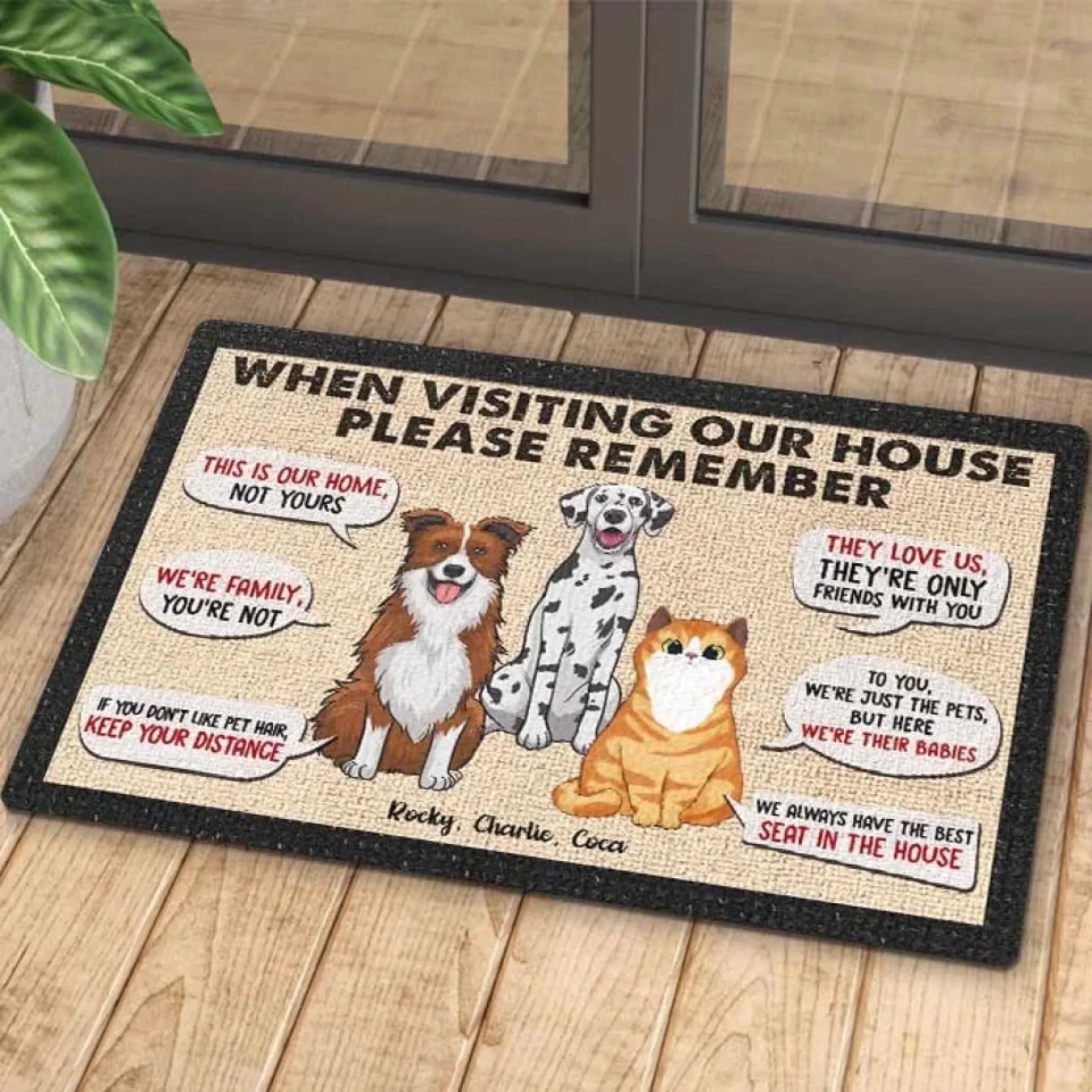 Remember When Visiting Our House - Personalized Decorative Mat, Doormat 688459 - DiyGiftly