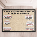 Remember When Visiting Our House - Personalized Decorative Mat, Doormat 688459 - DiyGiftly
