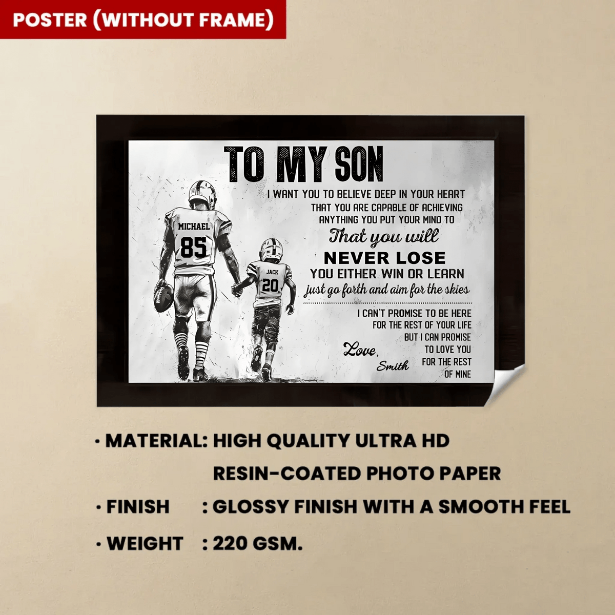 Rest Of Mine - Personalized Poster - Gift For Football Lovers, Gift For Son From Dad 745781 - 745807 - DiyGiftly