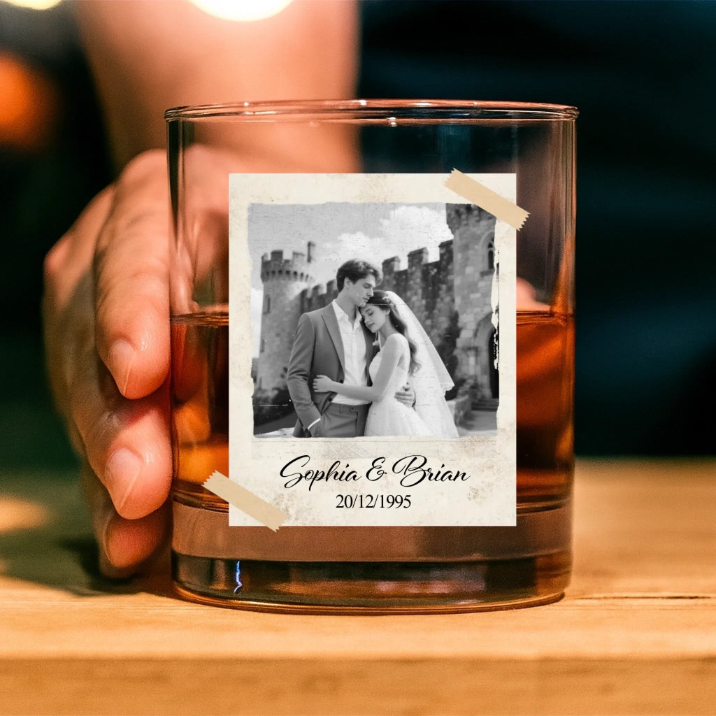 Retro Polaroid Photo Whiskey Glass – Personalized Custom Gift for Him,Husband 1081729 - DiyGiftly