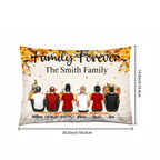 Retro Vintage Family Sitting Beach Landscape Personalized Horizontal Pillow 714266 - B - DiyGiftly