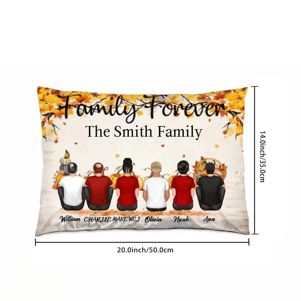 Retro Vintage Family Sitting Beach Landscape Personalized Horizontal Pillow 714266 - B - DiyGiftly