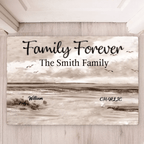 Retro Vintage Family Sitting Beach Landscape Personalized Mat 701169 - D - DiyGiftly