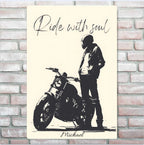 Ride With Soul - Personalised Metal Sign For Biker With Your Name 741158 - 741185 - DiyGiftly