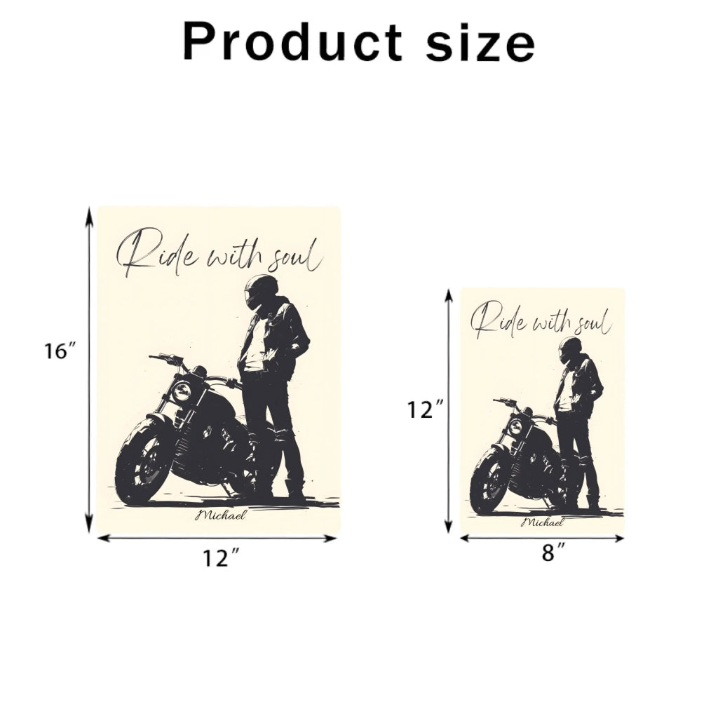 Ride With Soul - Personalised Metal Sign For Biker With Your Name 741158 - 741185 - DiyGiftly