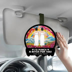 Right In The Throat Besties Sisters - Personalized Custom Car Visor Clip 752026 - DiyGiftly