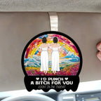 Right In The Throat Besties Sisters - Personalized Custom Car Visor Clip 752026 - DiyGiftly