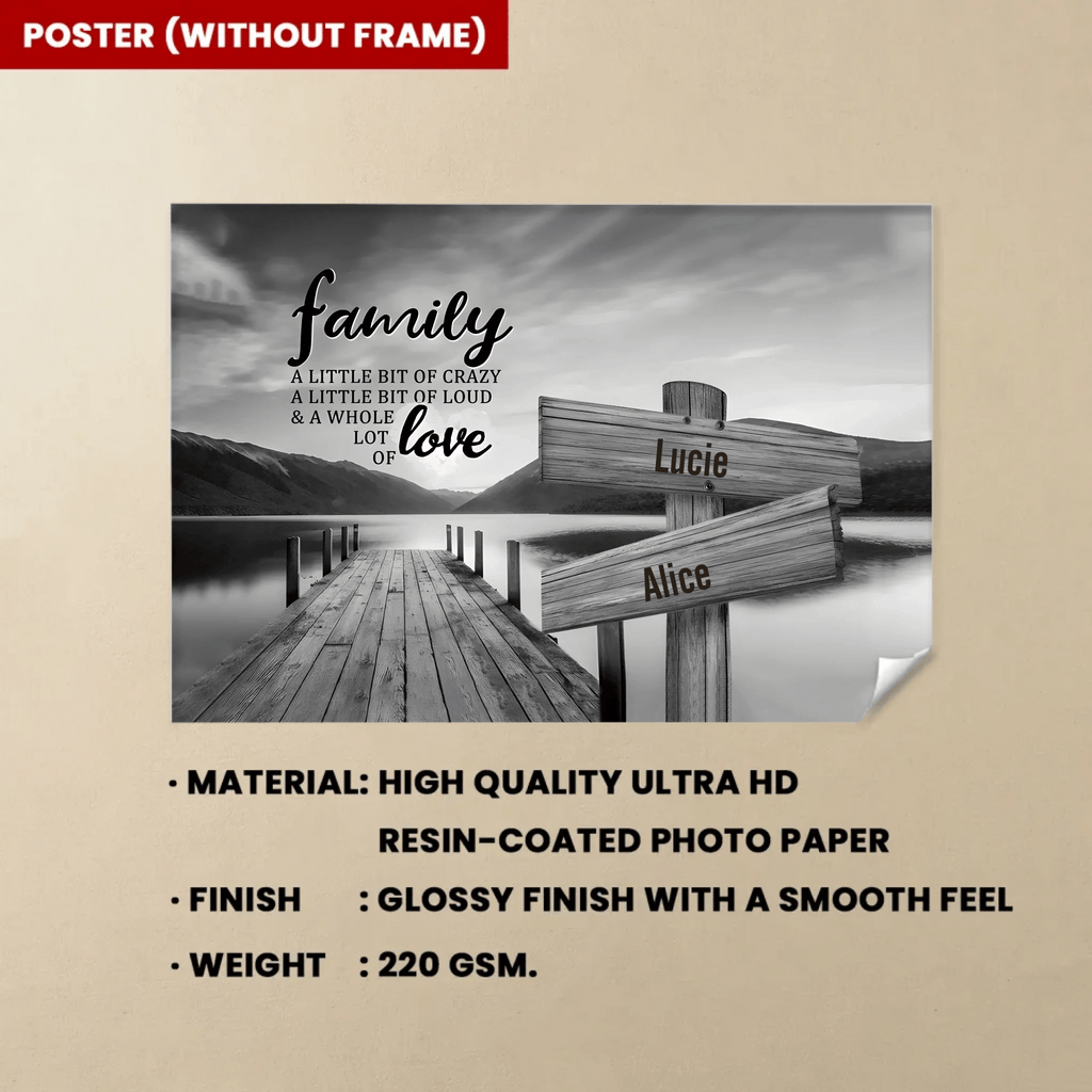 River Pier A Little Whole Lot of Love Multi - Names Premium Canvas Poster 745561 - 745578 - DiyGiftly
