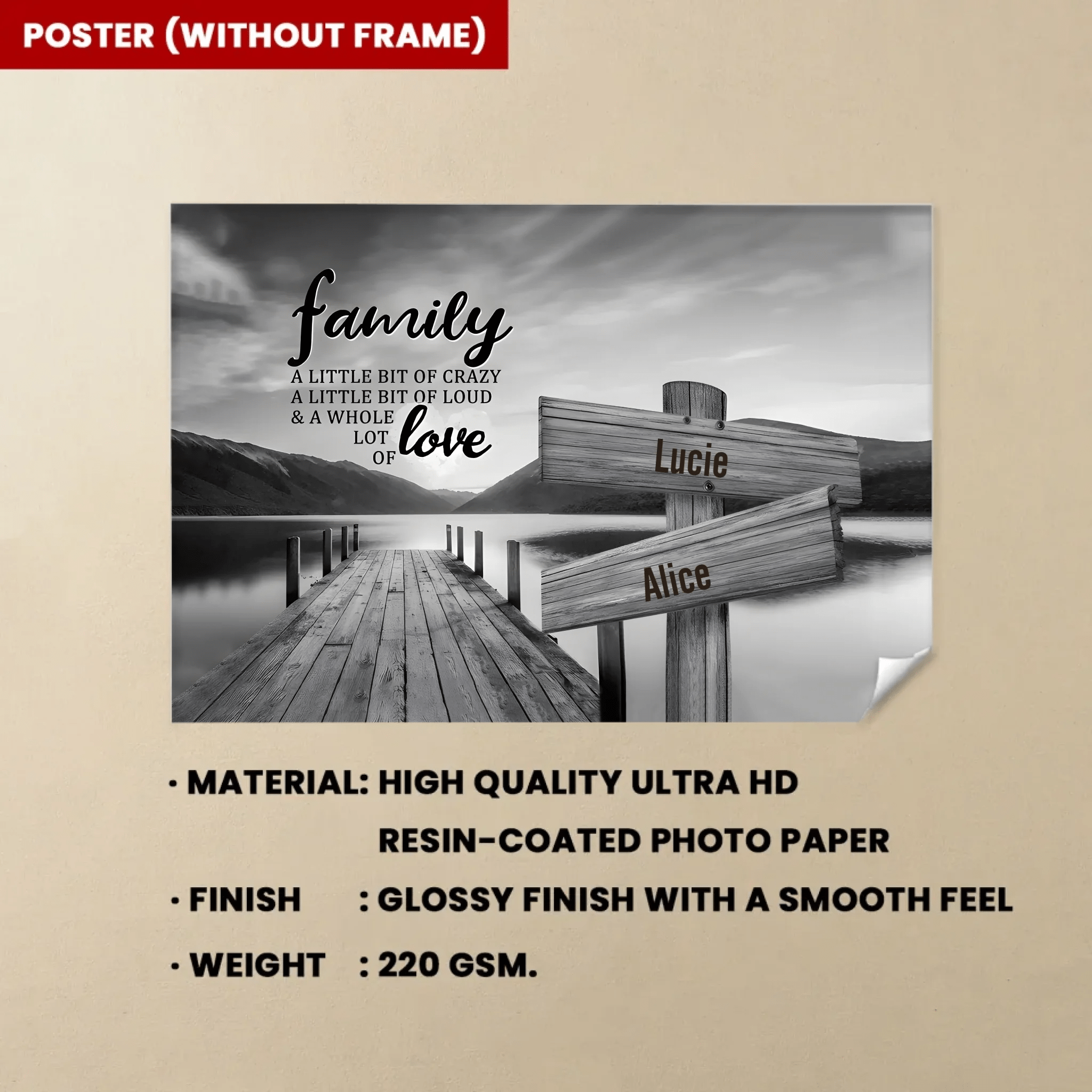 River Pier A Little Whole Lot of Love Multi - Names Premium Canvas Poster 745561 - 745578 - DiyGiftly