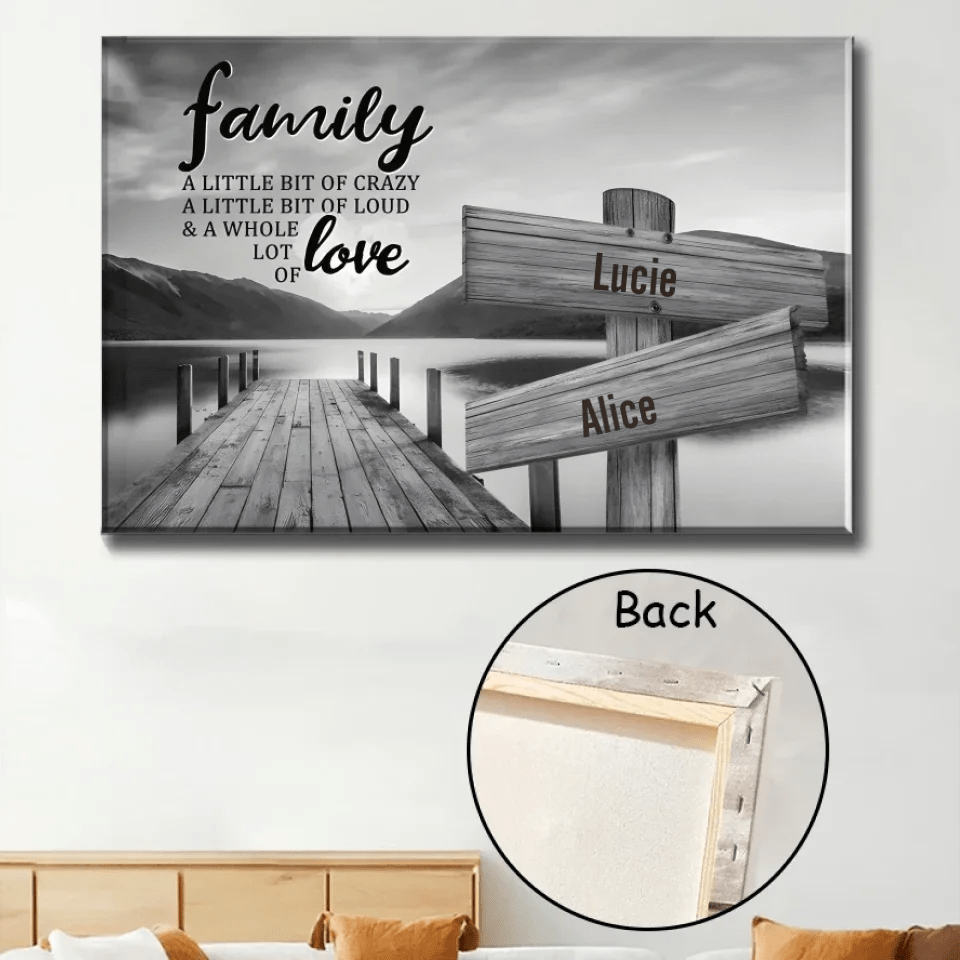River Pier A Little Whole Lot of Love Multi - Names Premium Canvas Poster 745561 - 745578 - DiyGiftly