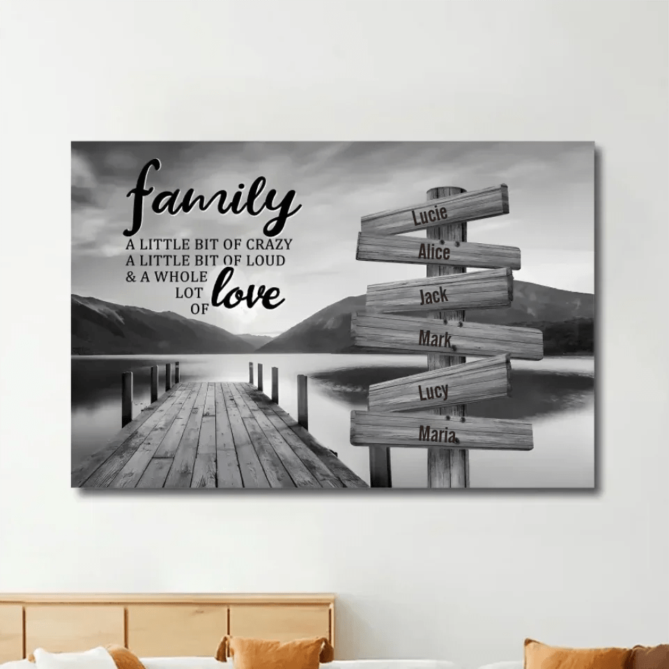 River Pier A Little Whole Lot of Love Multi - Names Premium Canvas Poster 745561 - 745578 - DiyGiftly