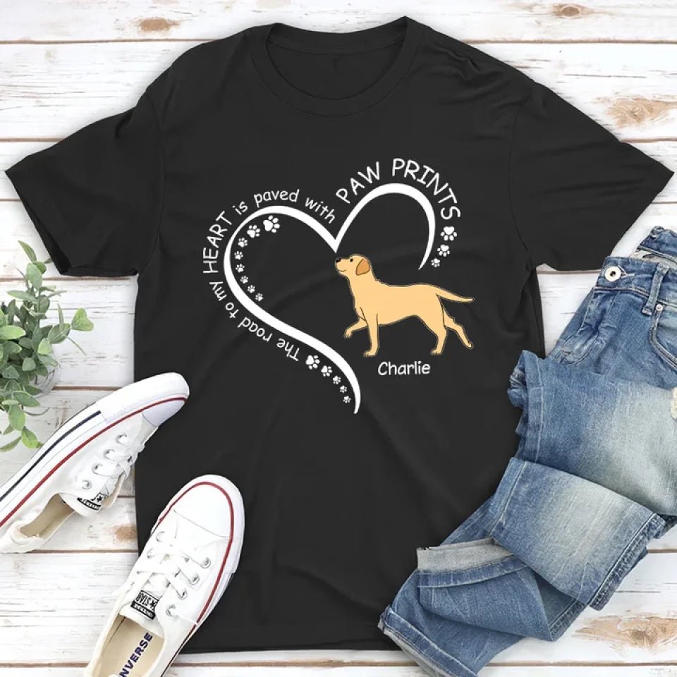 Road To Heart Walking Dog - Personalized Custom Unisex T-shirt 662922 - DiyGiftly