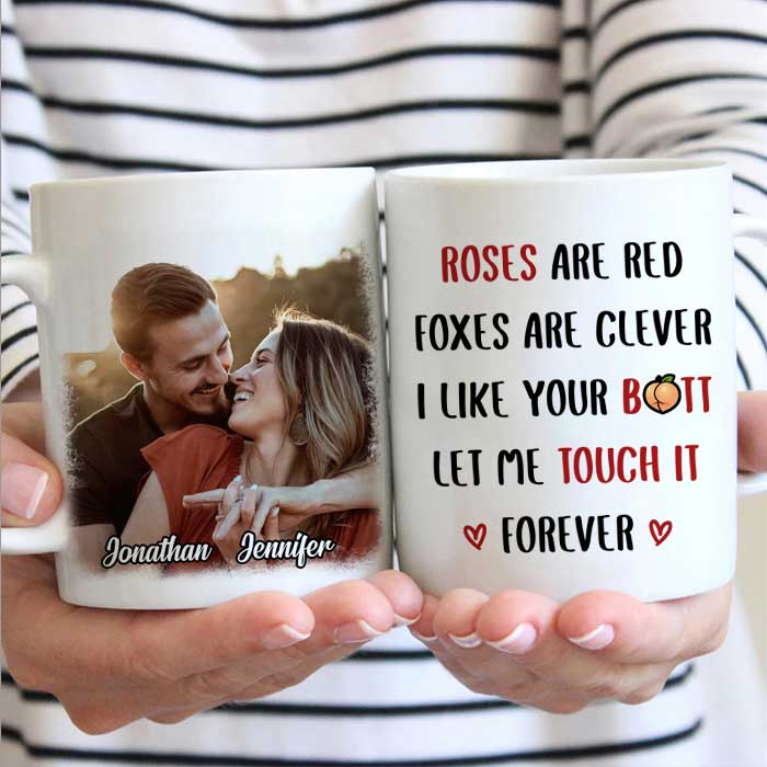 Roses Are Red Foxes Are Clever Personalized Mug – Custom Photo Upload Coffee or Tea Cup, Romantic Gift for Couples, Boyfriend, Girlfriend, Husband, or Wife, Perfect for Anniversary, Valentine’s Day, Birthday, or Christmas 08647936 - DiyGiftly