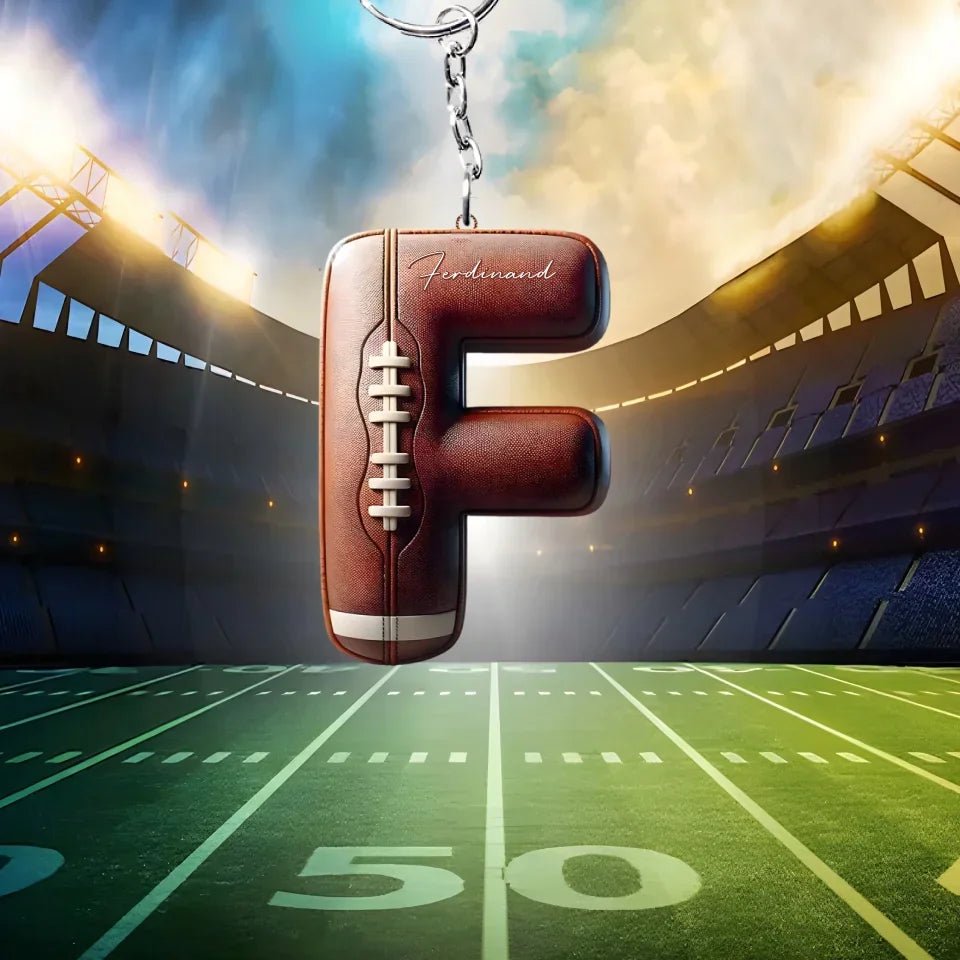 Rugby Letter - Personalized Rugby Key chain 737750 - DiyGiftly