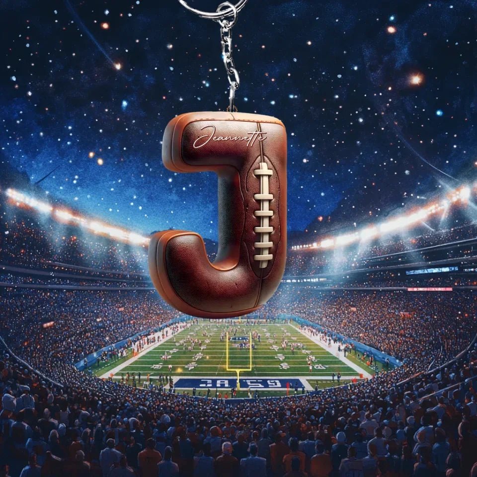 Rugby Letter - Personalized Rugby Key chain 737750 - DiyGiftly