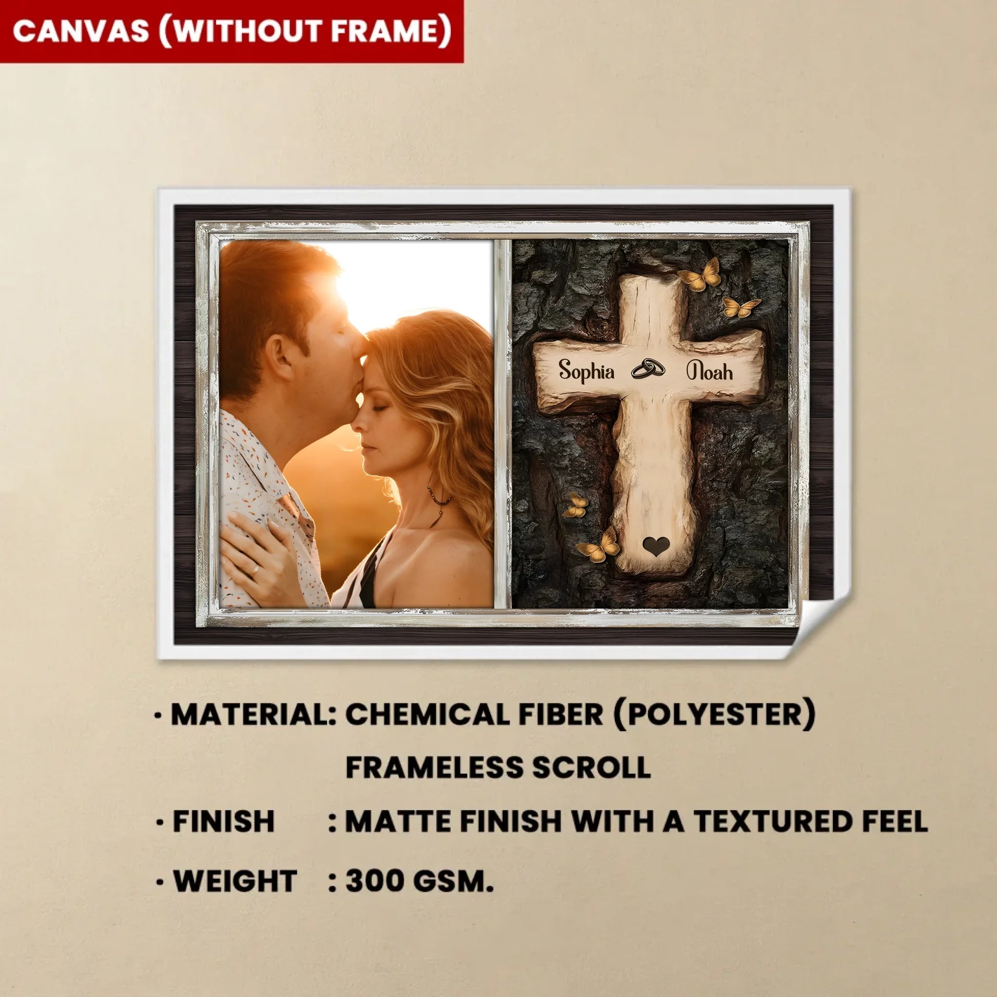Rustic Cross God Gave Me You Wedding Gifts For Couple Personalized Anniversary Canvas Print 760994 - DiyGiftly