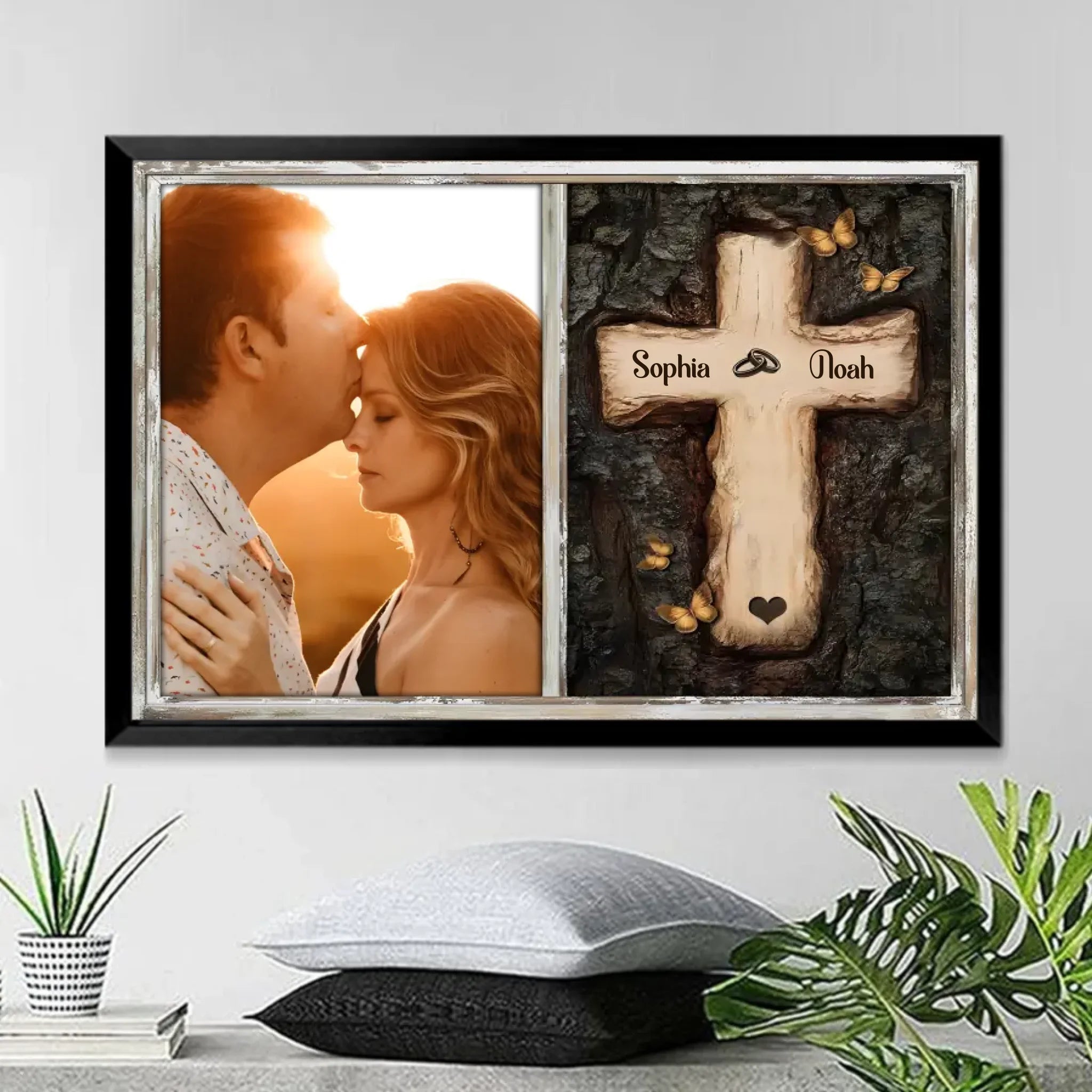 Rustic Cross God Gave Me You Wedding Gifts For Couple Personalized Anniversary Canvas Print 760994 - DiyGiftly
