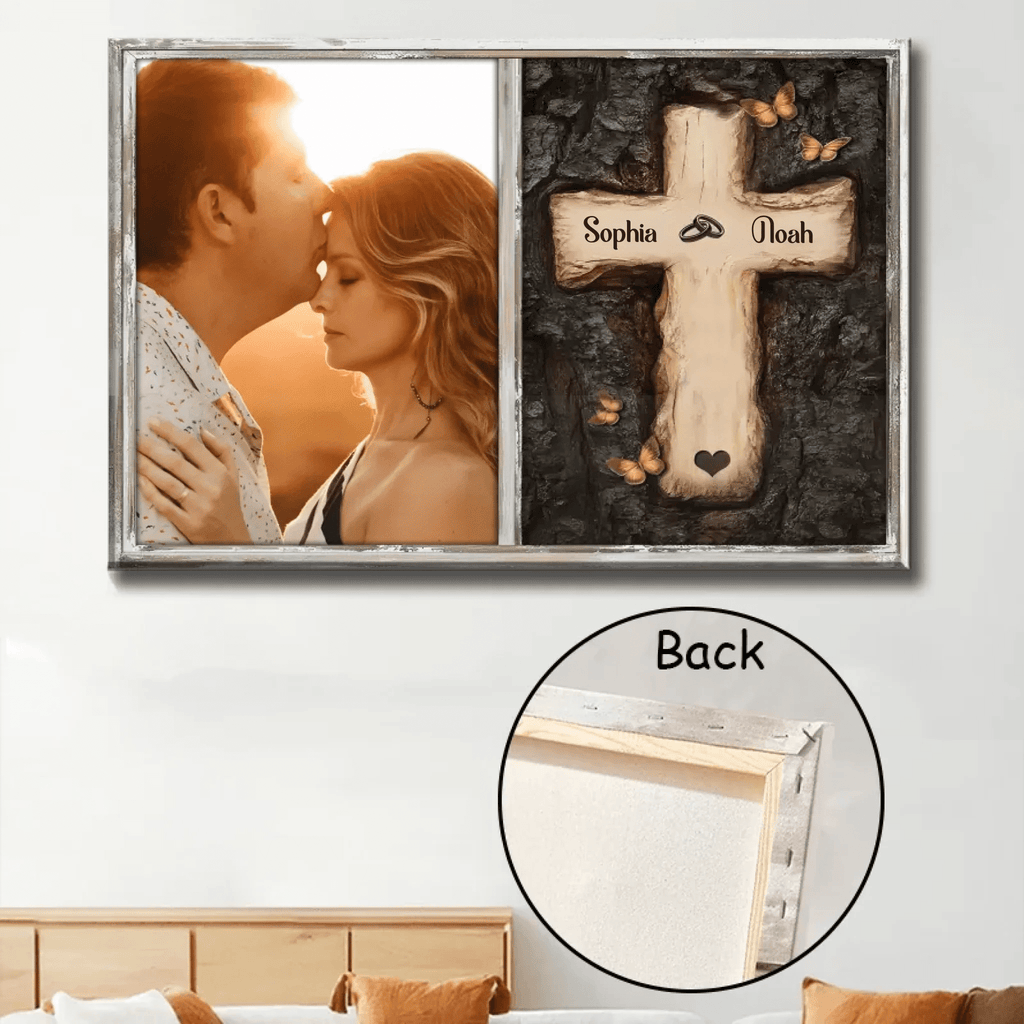 Rustic Cross God Gave Me You Wedding Gifts For Couple Personalized Anniversary Canvas Print 760994 - DiyGiftly