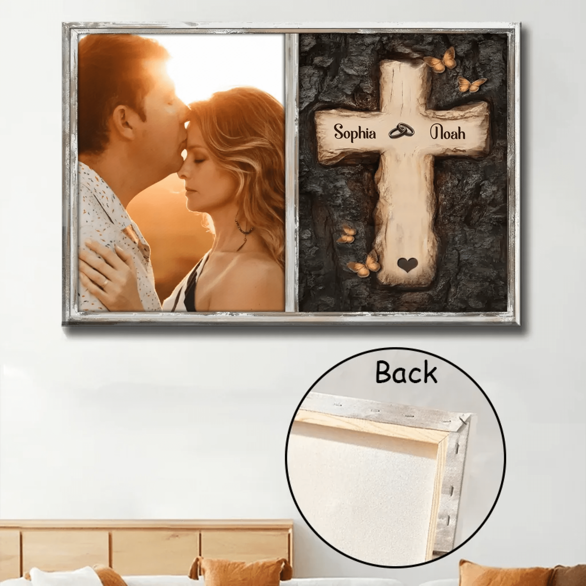 Rustic Cross God Gave Me You Wedding Gifts For Couple Personalized Anniversary Canvas Print 760994 - DiyGiftly