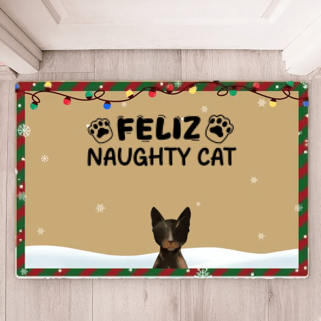 Santa Claws Is Coming To Town - Personalized Custom Doormat 692372 - DiyGiftly