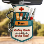 Saving Lives One Heartbeat At A Time Nurse Design Car Ornament - Personalized Acrylic Nurse Ornament - Custom Name Medical Worker Gift - Thank You Appreciation Gift For Nurse, Doctor Car Decor 1134666 - DiyGiftly