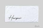 Scripty Signature Style Personalized Beach Towel Personalized Name Pool Towel Beach Towel With Name Outside Birthday Vacation Gift 00217856 - DiyGiftly