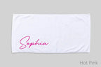 Scripty Signature Style Personalized Beach Towel Personalized Name Pool Towel Beach Towel With Name Outside Birthday Vacation Gift 00217856 - DiyGiftly
