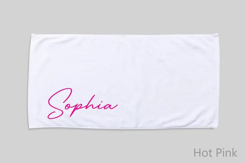 Scripty Signature Style Personalized Beach Towel Personalized Name Pool Towel Beach Towel With Name Outside Birthday Vacation Gift 00217856 - DiyGiftly