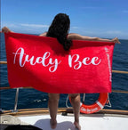 Scripty Style Personalized Beach Towel Personalized Name Bath Towel Custom Pool Towel Beach Towel With Name Outside Birthday Vacation Gift 34987008 - DiyGiftly