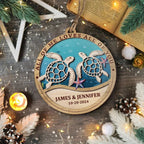 Sea Turtles Gift For Couple All Of Me Loves All Of You Personalized 2 - Layered Wooden Ornament 724801 - DiyGiftly