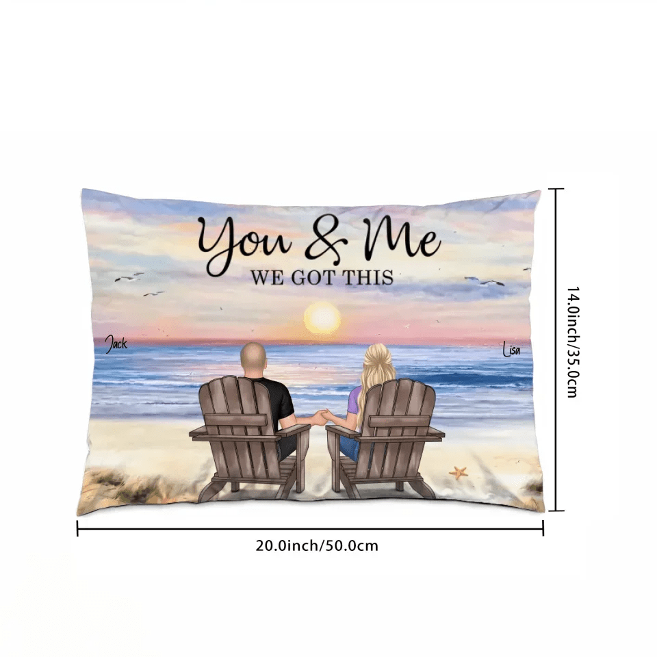 Seaside Memories - Personalized Decorative Pillow - Unique Gift for Couple, Husband, Wife, Dad, Mom 715534 - B - DiyGiftly