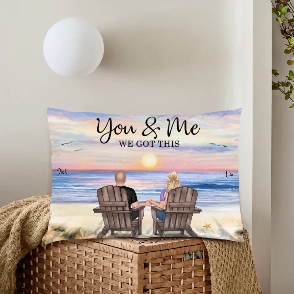 Seaside Memories - Personalized Decorative Pillow - Unique Gift for Couple, Husband, Wife, Dad, Mom 715534 - B - DiyGiftly
