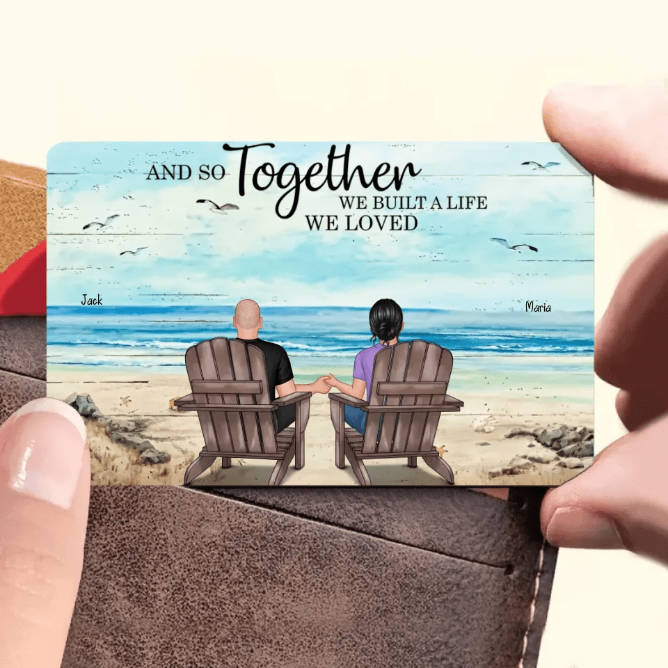 Seaside Memories - Personalized Vintage Beach Couple Wallet Card - A Timeless Anniversary Gift for Him & Her 708429 - Q - DiyGiftly