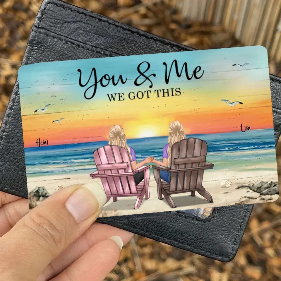 Seaside Memories - Personalized Wallet Card - Unique Gift for Couple, Husband, Wife, Dad, Mom 736323 - DiyGiftly