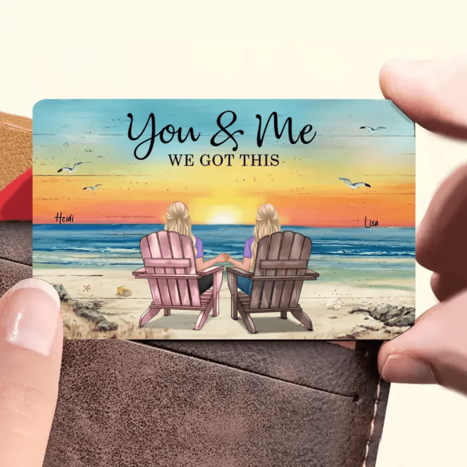 Seaside Memories - Personalized Wallet Card - Unique Gift for Couple, Husband, Wife, Dad, Mom 736323 - DiyGiftly