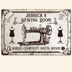 Sewing Personalized Rectangle Metal Sign 748426 - 748427 - DiyGiftly