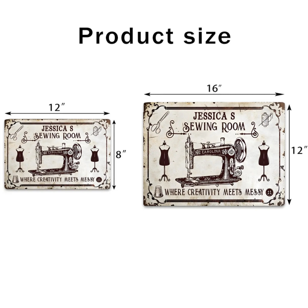 Sewing Personalized Rectangle Metal Sign 748426 - 748427 - DiyGiftly