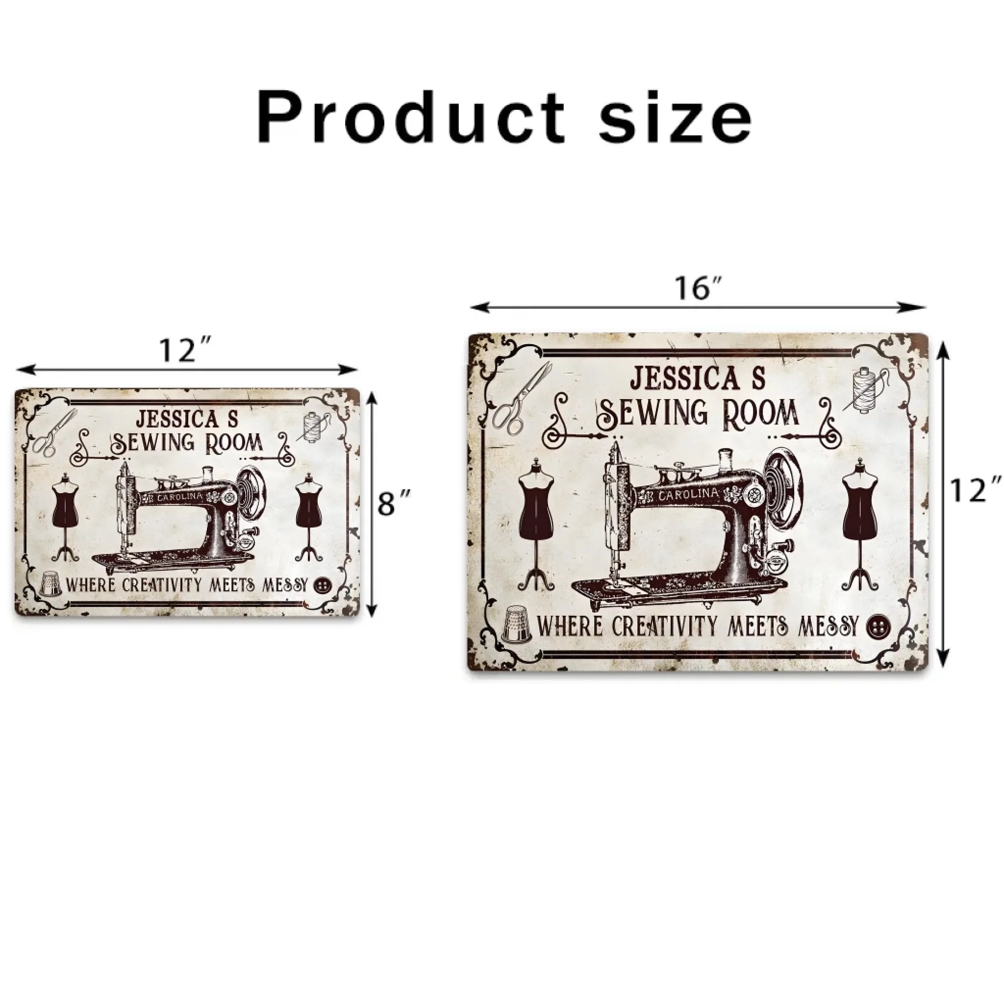 Sewing Personalized Rectangle Metal Sign 748426 - 748427 - DiyGiftly