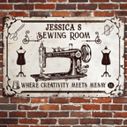 Sewing Personalized Rectangle Metal Sign 748426 - 748427 - DiyGiftly