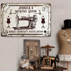 Sewing Personalized Rectangle Metal Sign 748426 - 748427 - DiyGiftly