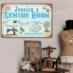 Sewing Room Personalized Rectangle Metal Sign 748413 - 748414 - DiyGiftly